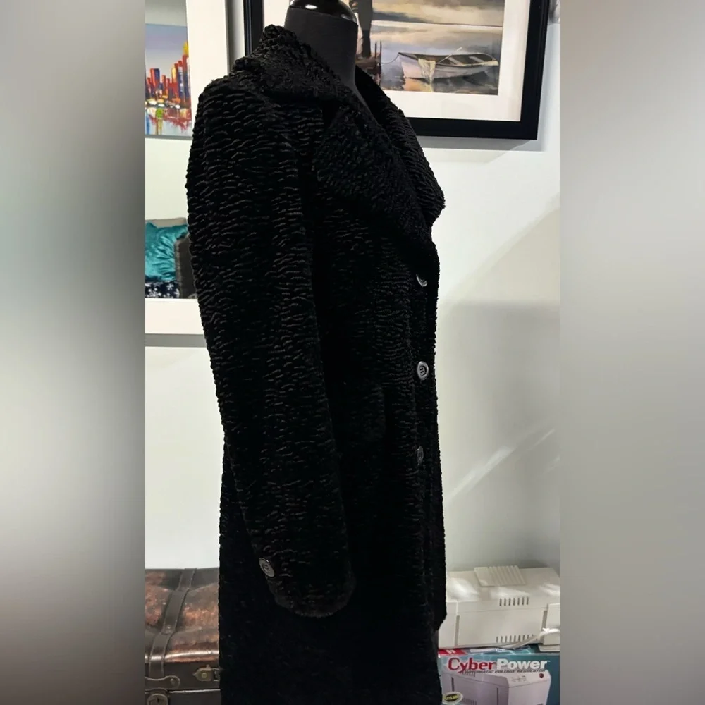 ❤️Vintage 90’s Marvin Richards Faux Persian Lamb Coat-Sz S - Picture 4 of 8